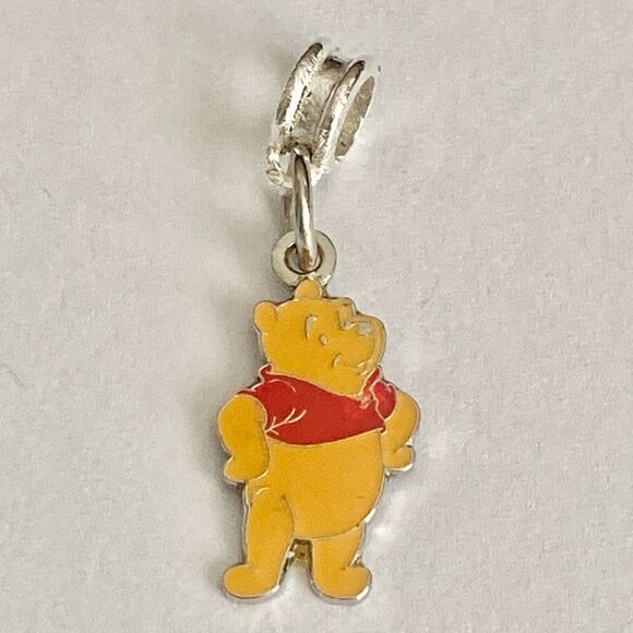 Vintage Disney Winnie the Pooh European Slider Bead Charm for Bracelet Signed - Picture 3 of 7